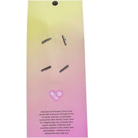 Brand New Stoney Clover Lane x Target Luggage Tag Yellow w/ Rainbow NWT SCL - Picture 3 of 4